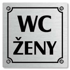 WC ženy, 118x118mm, stříbrná, Kansas